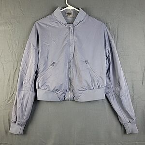 GymShark Bomber Jacket Women's‎ Activewear Full Zip Zip Pockets Purple Sz Med